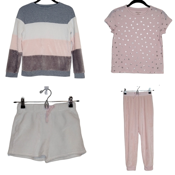 BCBGirls Other - 🌼Girls🌼BGCG 4 piece pajama set pink grey cream Medium